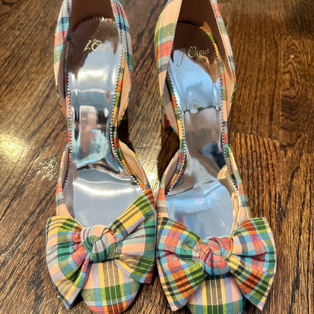 J. Crew Pastel Plaid Heels - Picture 4 of 8